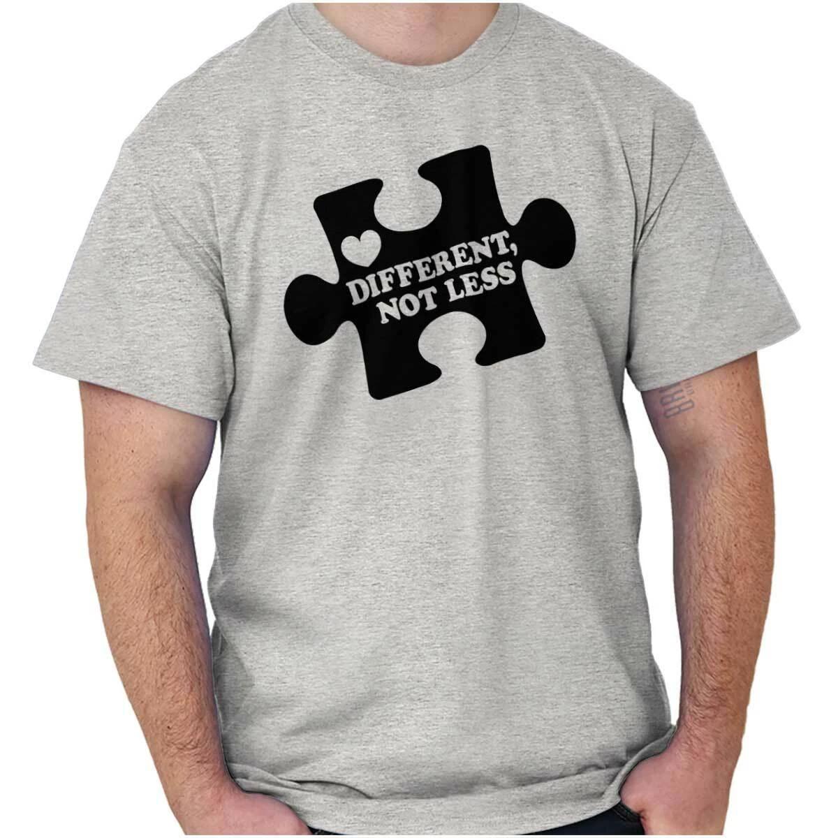 Different Not Less Autism Awareness Support Womens or Mens Crewneck T Shirt Tee XXL
