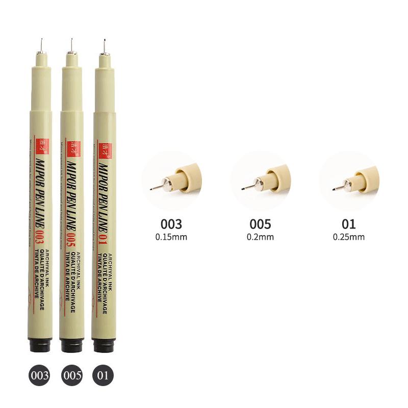 12 Tip Pigment Liner Micron Ink Marker Pen for Manga Draw Sketching Needle Pen Hook Line Pen Sketch Stationery Kit Art Supplies