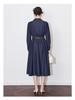 Women's Blue Denim Waist-Slimming Workwear Shirt Dress - Spring Fashion
