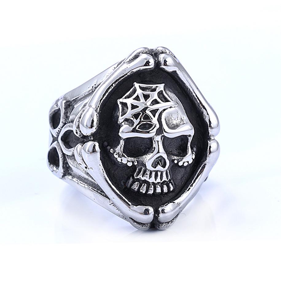 3D Skull Reaper Stainless Steel Gothic Motorcycle Ring