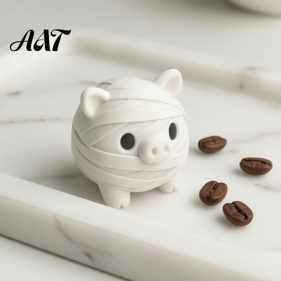 Car Interior Decorations Miniature Mummy Animal Figurine, 3D Printed Pig Chicken Dino Duck Niche Holiday Collectibles Cat Statue, Spooky Cute