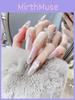 New Handmade Almond-shaped Cat Eye Nail Art With Sparkling Rhinestones Removable Fake Nail Stickers
