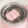 Stainless Steel Water Bottle Protable with Plastic Lid and Handle Double Layers Coffee Milk Cup Insulated Vacuum for Office Work
