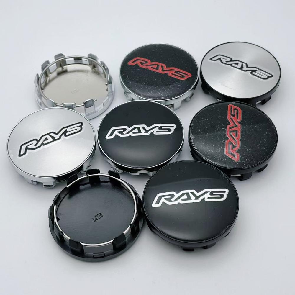 4pcs 59mm Rays Logo Emblem Badge Car Wheel Center Cap Wheel Hubcap Auto Rim Center Cover Replace Car Styling Accessories