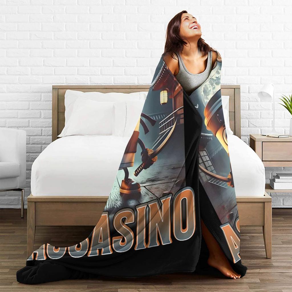 Italian Brainrot Cappuccino Assassino Funny Cappuccino Meme Warm Blankets Travel Office Plush Throw Blanket Couch Chair Flannel