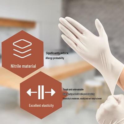 Fangcaodi Disposable White Nitrile Gloves