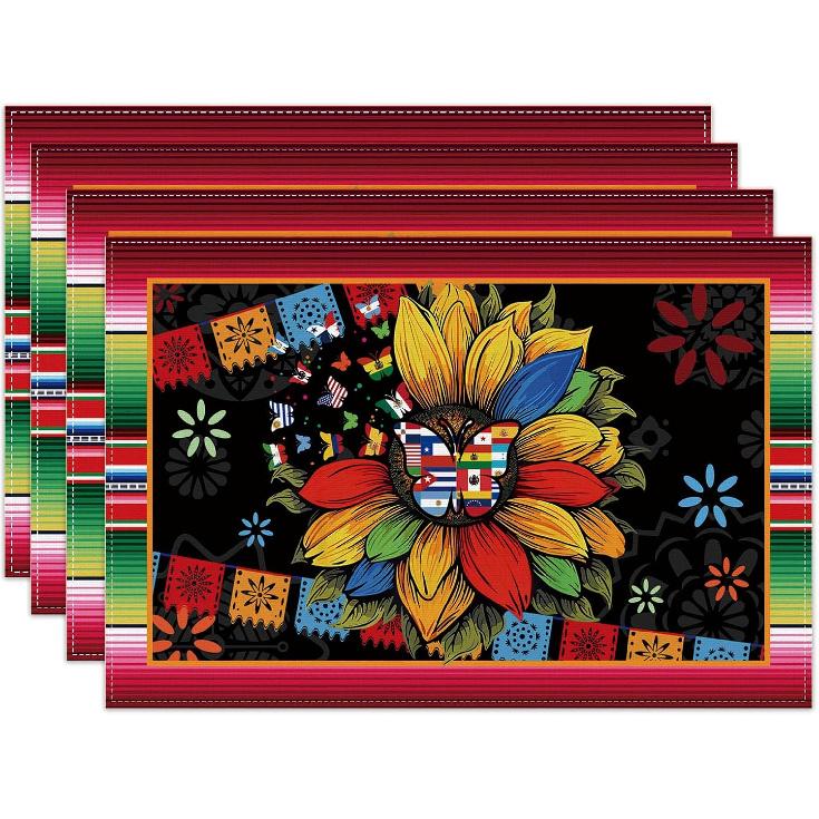 Linen Hispanic Heritage Month Table Runner 72 Inches Long National 22 Spanish Speaking Countries Latino Heritage Month Decorations and Supplies for