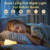 Lying Flat Duck Night Light, Cute Silicone Light Up Duck, 3 Level Dimmable Nursery Nightlight, LED Duck Lamp, Rechargeable Bedside Touch Lamp for