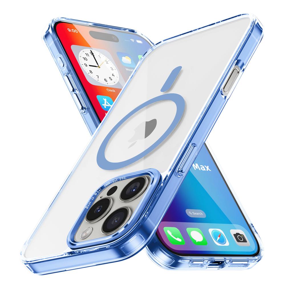 For iPhone 16 Pro Max Case Compatible with MagSafe TPU+PC Transparent Phone Cover