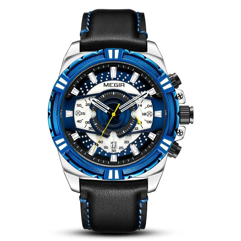 Multifunctional Calendar Luminous Waterproof Large Dial Quartz Men S Watch 2118G