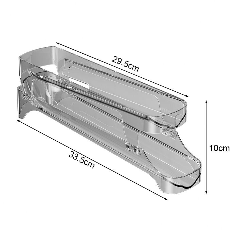 Practical Bilayer Fridge Egg Storage Box,Automatic Rolling Eggs Holder Rack Design Household Refrigerator Egg Storage Tool SNH01