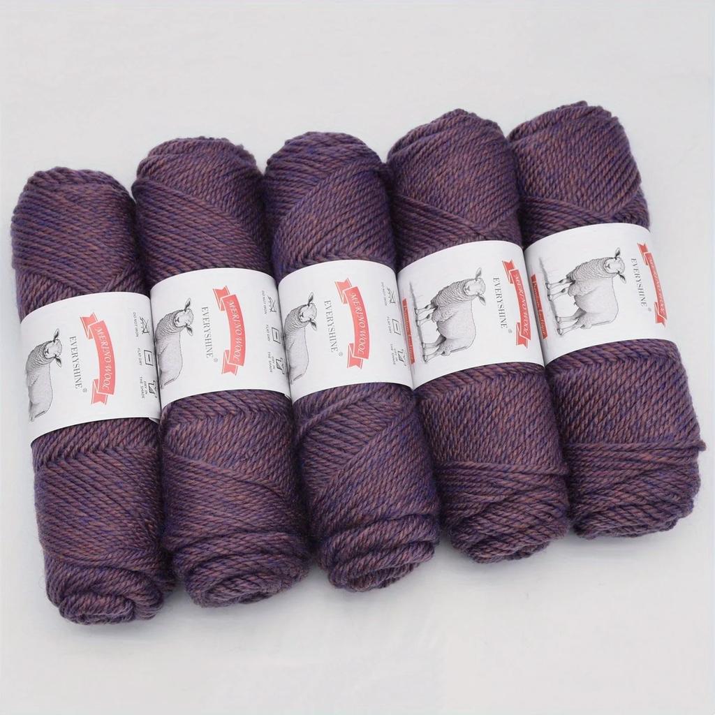 5 szt. Przędza z wełny merynosów Wielokolorowa Gruba Robótka Ręczna Materiały Miękka i Ciepła 500g/1.1lb Łącznie Ręczne Dzierganie i Szydełkowanie Materiały do Rękodzieła DIY