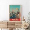 Tokyo Street Cherry Blossom Tourism Canvas Print Poster Japan Mount Fuji Sunrise Landscape Pagoda Wall Art Poster for Home Decor