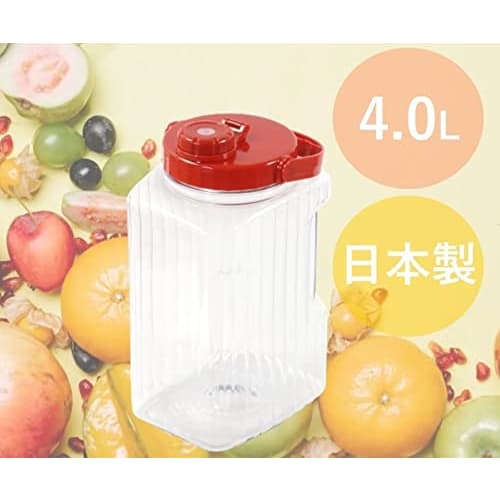 Pearl Metal Umeshu (Plum Wine) Bottle, 4L, Square, Made of PET Resin, Perfect for Fruit Wine and Pickles, Made in Japan, Lightweight and Shatter-Resis