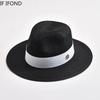 Summer Straw Hats For Women Men Panama Travel Beach Sun Hat Ribbon Decoration Elegant Luxury Jazz Hat