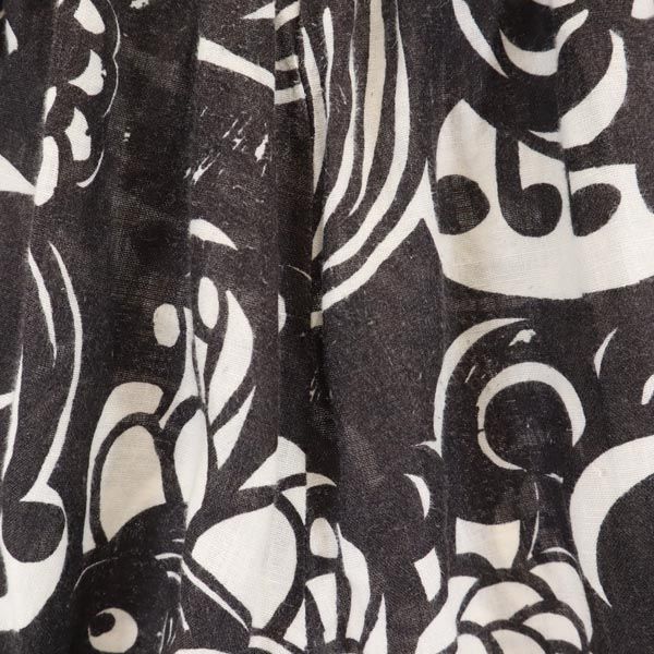 marimekko linen Overall handle Pants 34 black Waist rubber Women Used