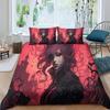 Vampire Girl Microfiber Quilt Cover, 3D Anime Gothic Printed Bedding Set With Zipper Closure For Kids Boys Teen Bedroom Decor