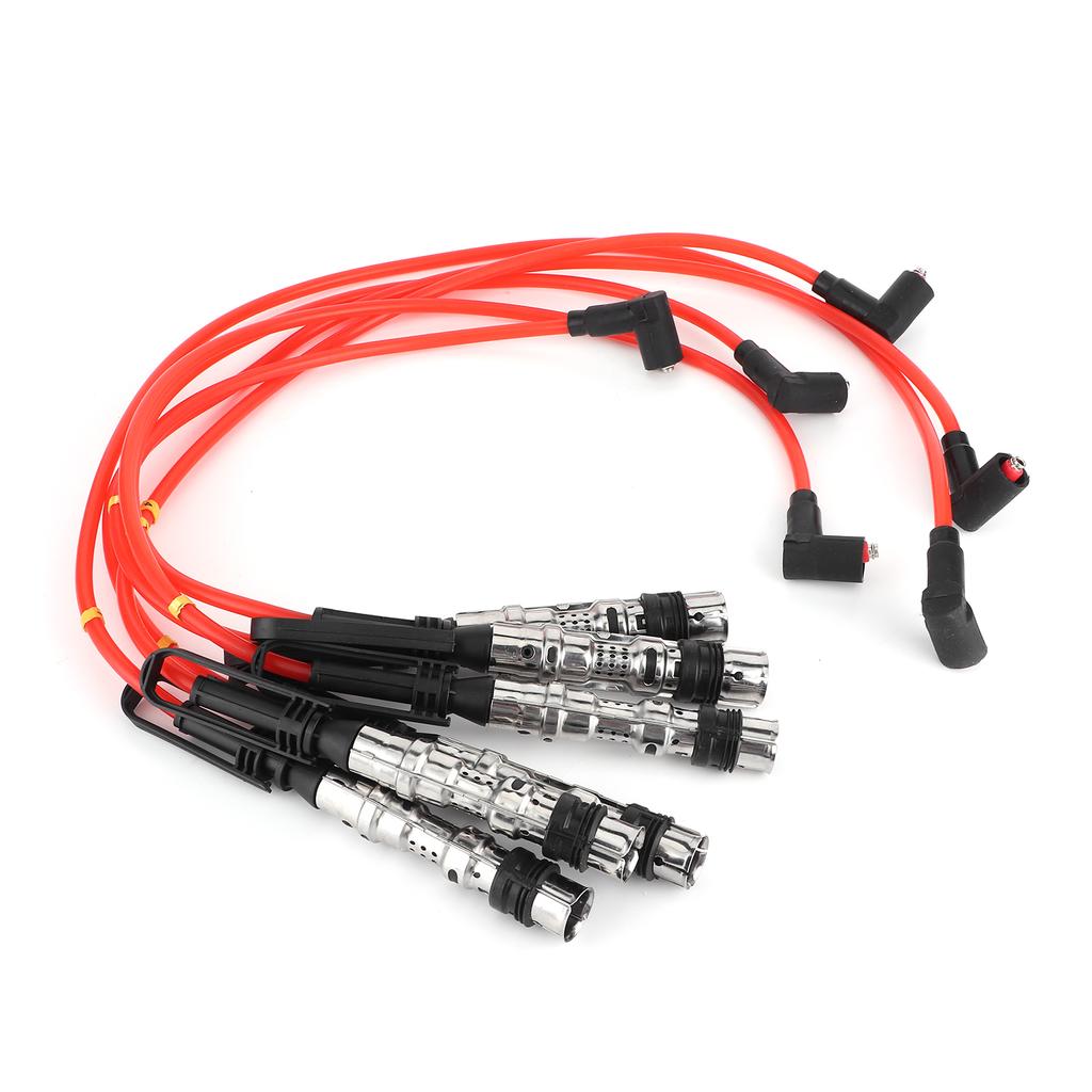 6Pcs Ignition Cable Spark Wire Cord 1J0998031 Fit for Corrado VR6 2.8 2.9 with Pull Rod
