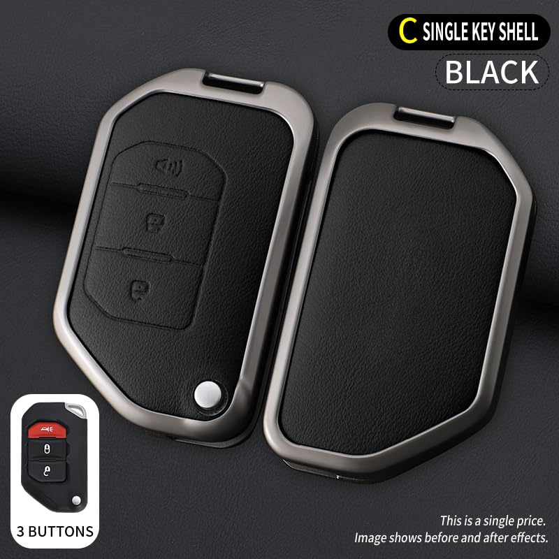SANRILY Smart Key Case, Key Cover, Key Holder, For Jeep, JL, Wrangler Gladiator, Sahara