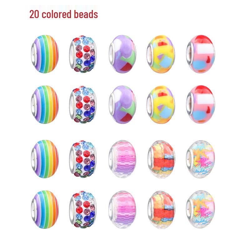 Colorful Crystal Beaded DIY Children's Bracelet Set with Unicorn Accessories