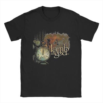 Heavy Metal Grubu Lamb Of God Tişörtleri Erkek Vintage %100 Pamuk Tişört Yuvarlak Yaka Kısa Kollu Tişört Yeni Sezon Üstler
