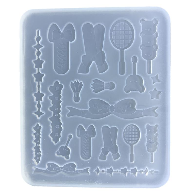 Moule en résine de Silicone, carte à jouer, petit nœud papillon, étoile, en forme de Tennis, artisanat de remplissage, vêtements 3D, bricolage, artisanat fait à la main