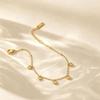 Fashion 18K Gold Plated Link Chain Bracelet Gifts Jewelry Stainless Steel Heart Cubic Zircon Charm Bracelets for Women