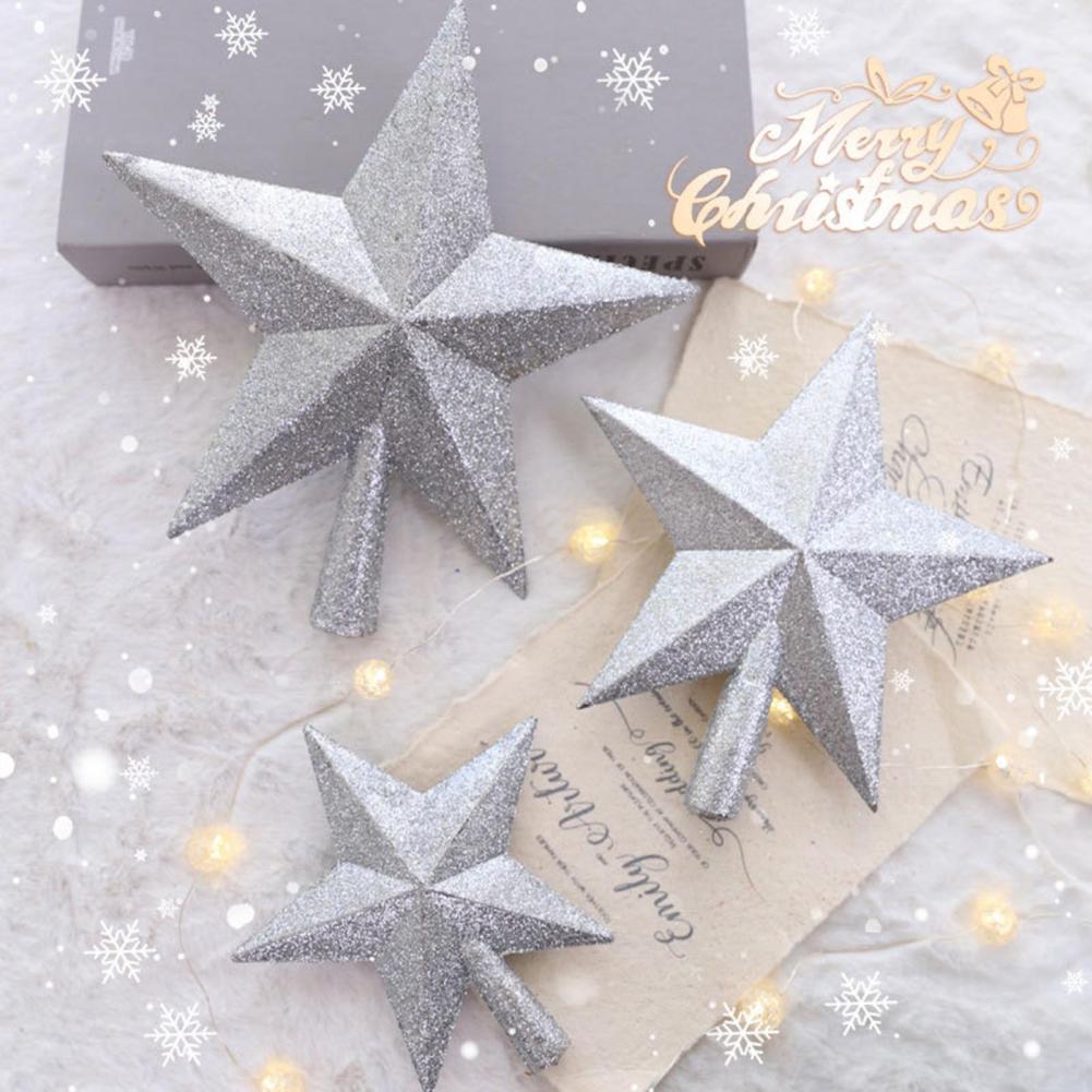 Christmas Tree Star Topper 8" Glitter Star Ornament 3D Shatterproof Star Tree Topper Decoration for Holiday Home Decor