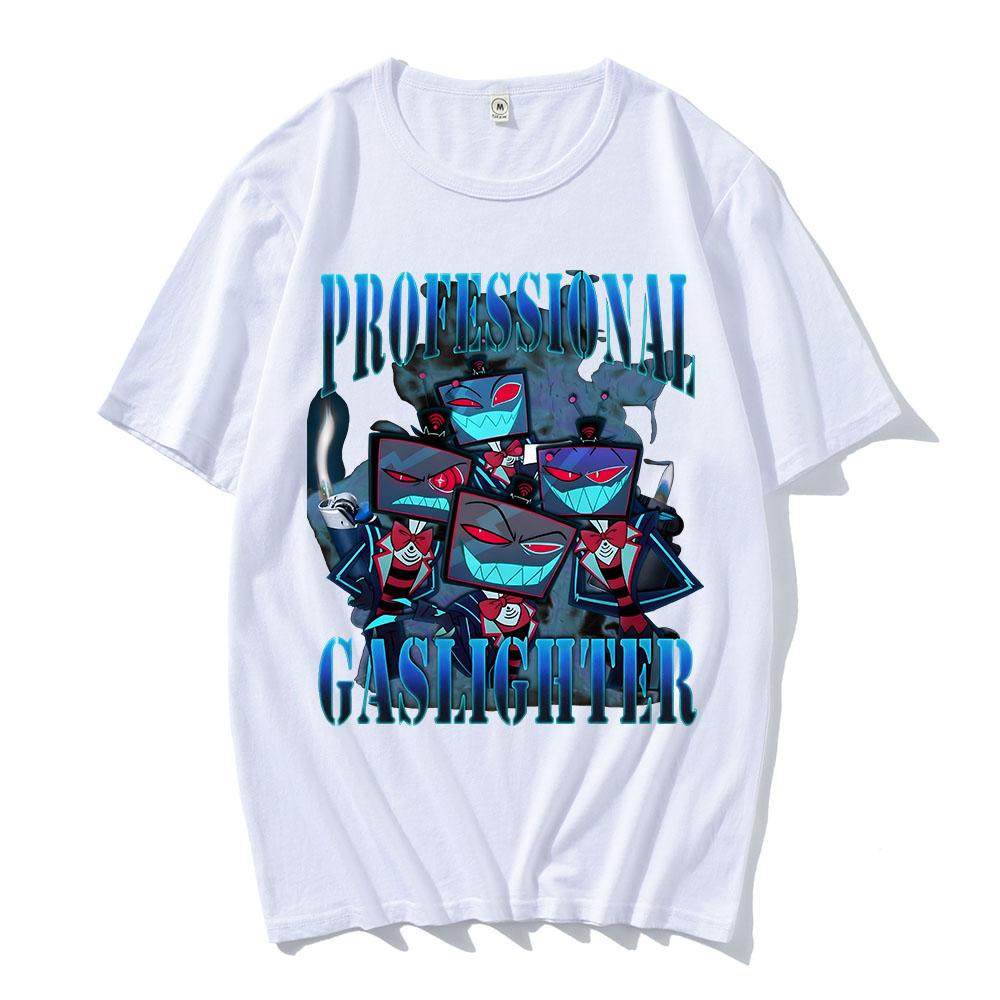 Helluva Boss Hazbinhotel VOX Print T-Shirt Hip Hop Unisex Streetwear Kurzarm Locker Baumwoll-T-Shirts Manga Cartoon T-Shirts