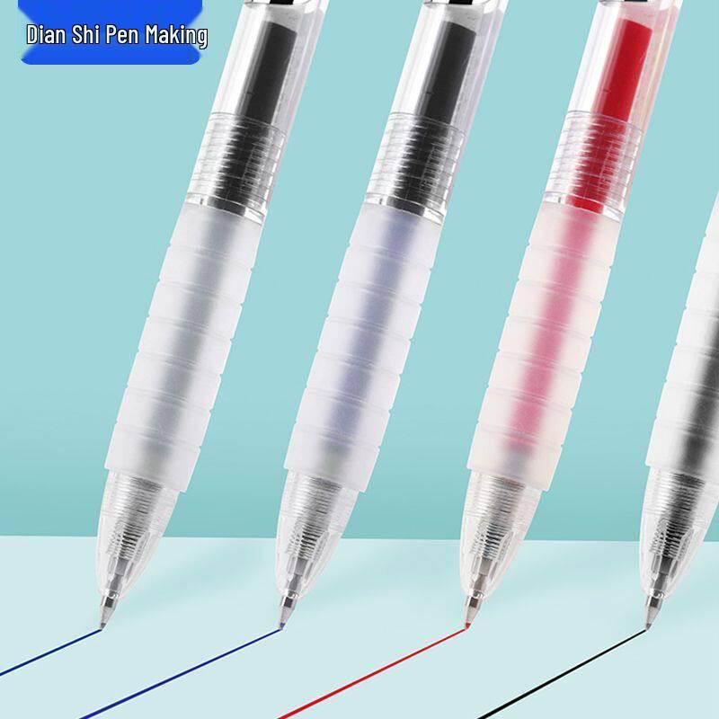 Point Stone Soft Grip Quick-Drying Gel Pen 0.5mm Bullet Tip, Black/Red/Blue, Ideal for Exams