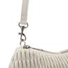 Calvin Klein Elegant Niche Design Pleated Armpit Bag Mixed Material Shoulder Bag Medium Size Women's Milk White