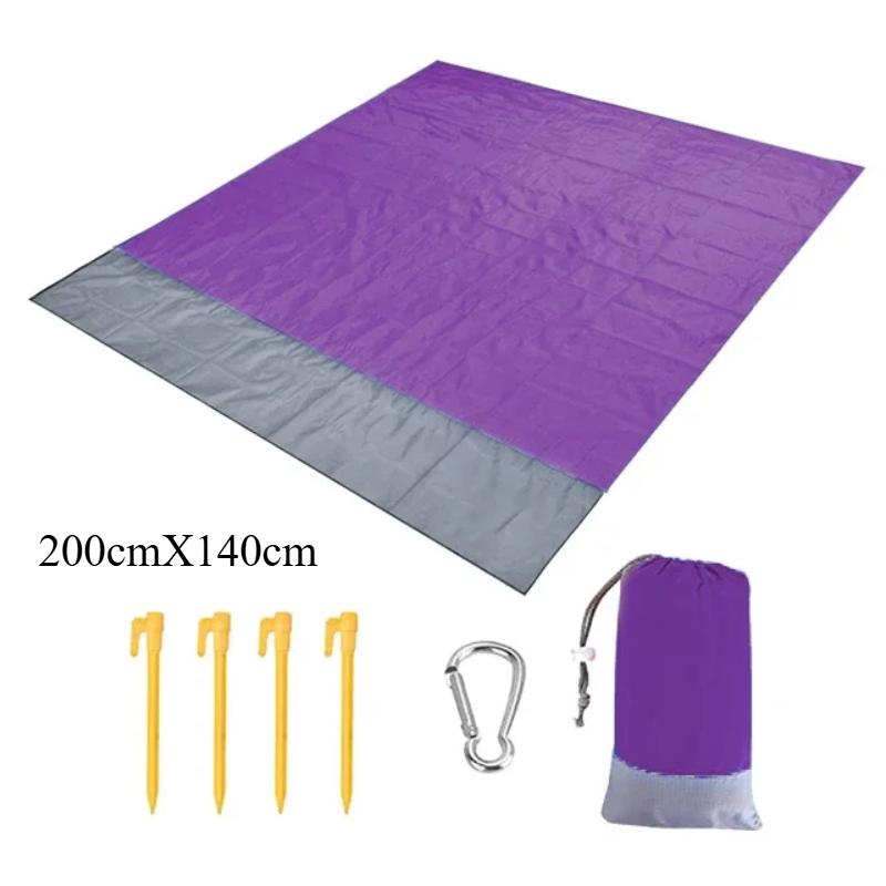 200x210cm Waterproof Pocket Beach Mat Folding Camping Sand Free Blanket Mattress Portable Lightweight Mat Outdoor Picnic Mat
