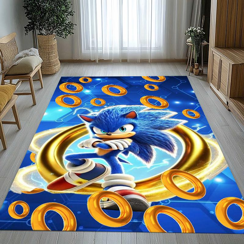 Retro S-Sonic Cartoon Games Living Room Non-Slip Area Rug Soft Carpet for Bedroom Kids Playroom Sofa,Home Decor Doormat Gift