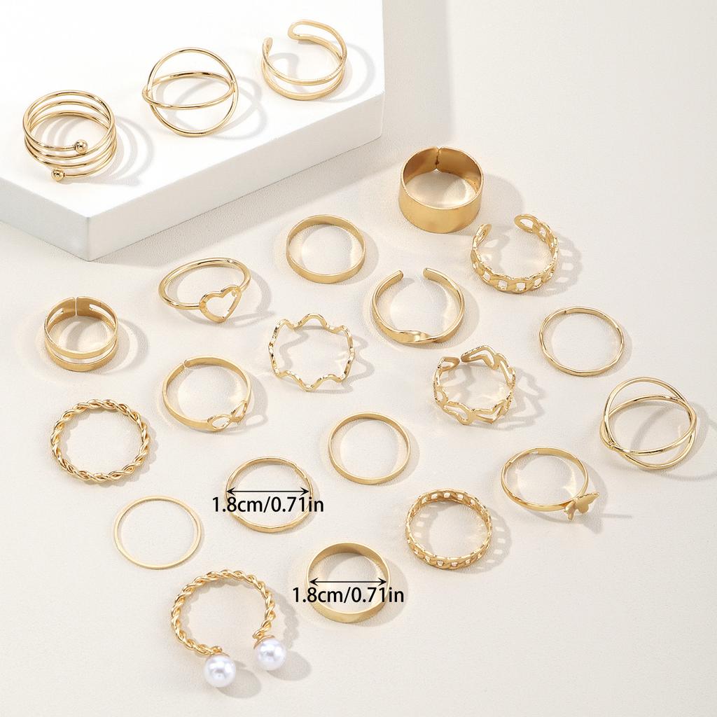 European and American Popular Design Sense Niche Butterfly Ring Open Joint Ring Set Love Ring