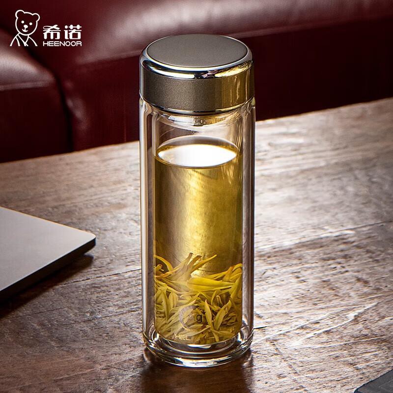 Heenoor XN-1912 Antibacterial Double-Layer Glass Tea Cup