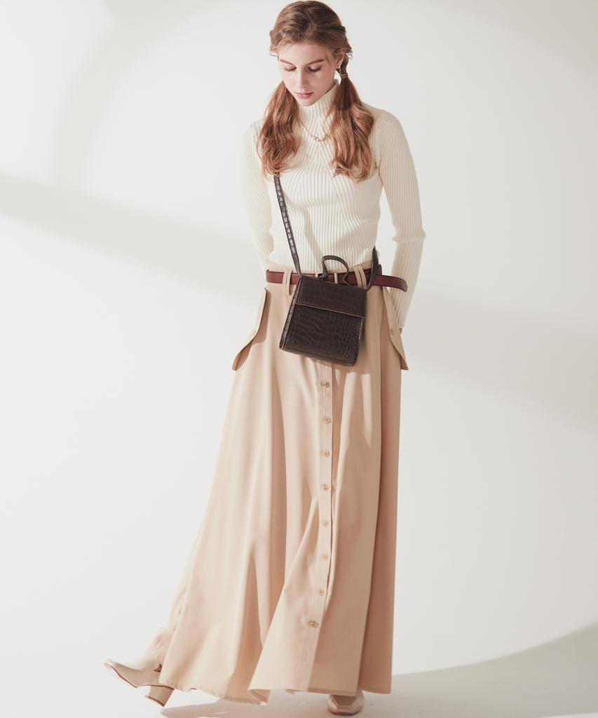 Enot Extra Wide Beige Long Skirt