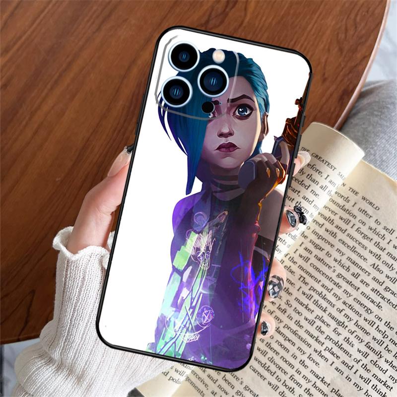 Arcane Jinx Vi Anime Phone Case For iPhone 17 Pro Max 11 14 15 16 Pro Max Plus 12 13 Mini 16e 17 Air Back Cover