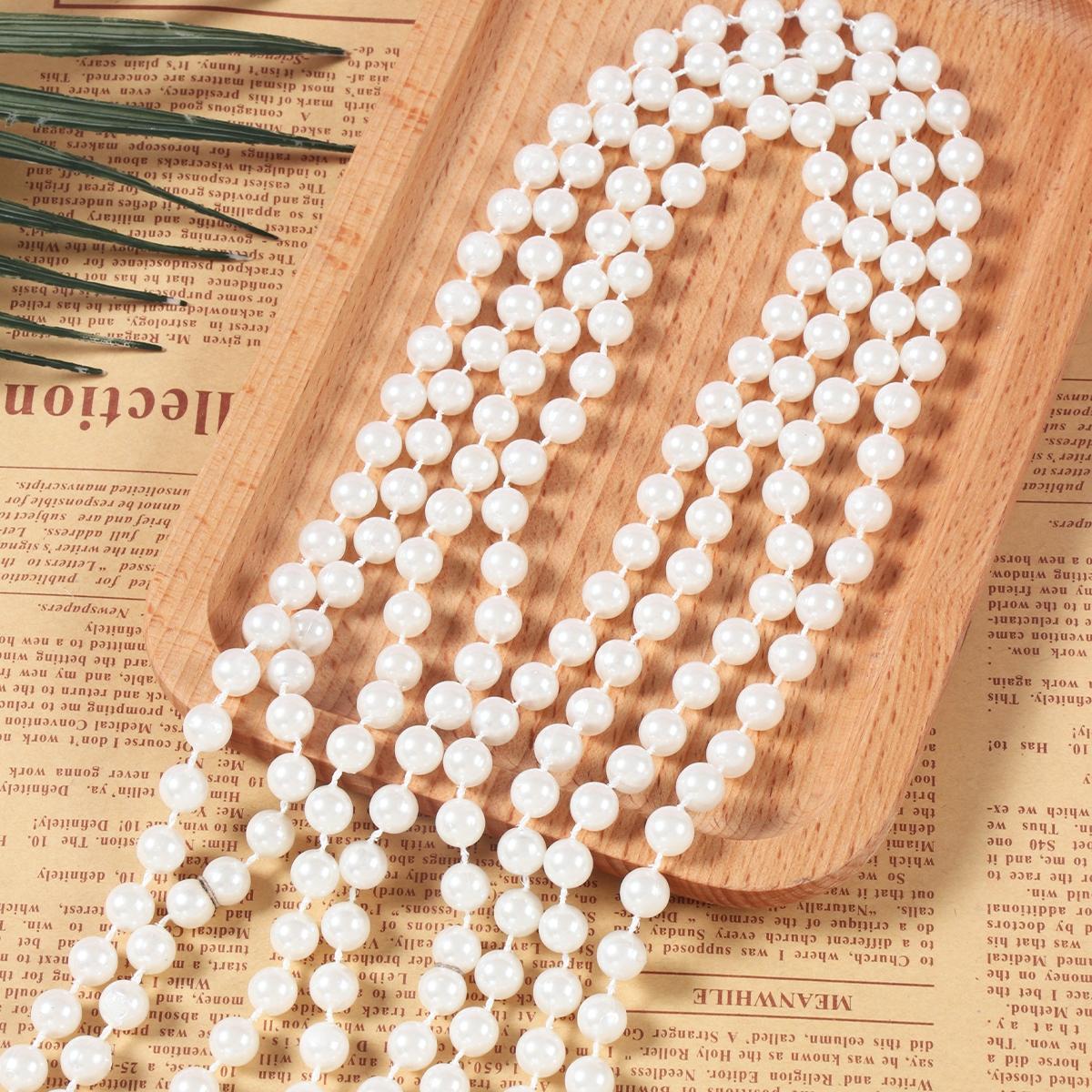 

Princess Birthday Party Decoration White Pearl Necklaces Jewelry Kids Pearls Beads Necklace Girls Gift Birthday Party Supplies