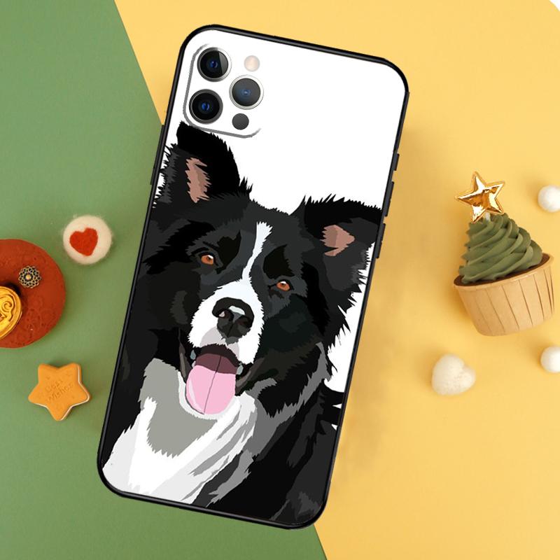 Border Collie Aquarell Handyhülle Für iPhone 17 16 14 13 12 11 15 Pro Max 12 13 Mini 16E 17 Air Stoßfeste Hülle