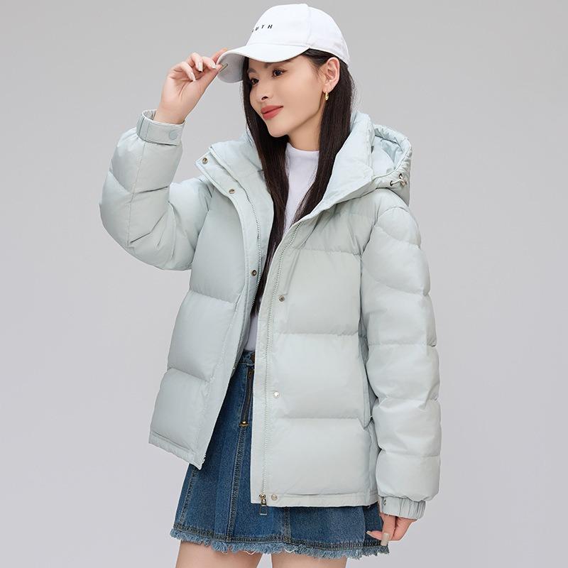 Milk purple down jacket for women's winter, new short thickened bread jacket high-end coat