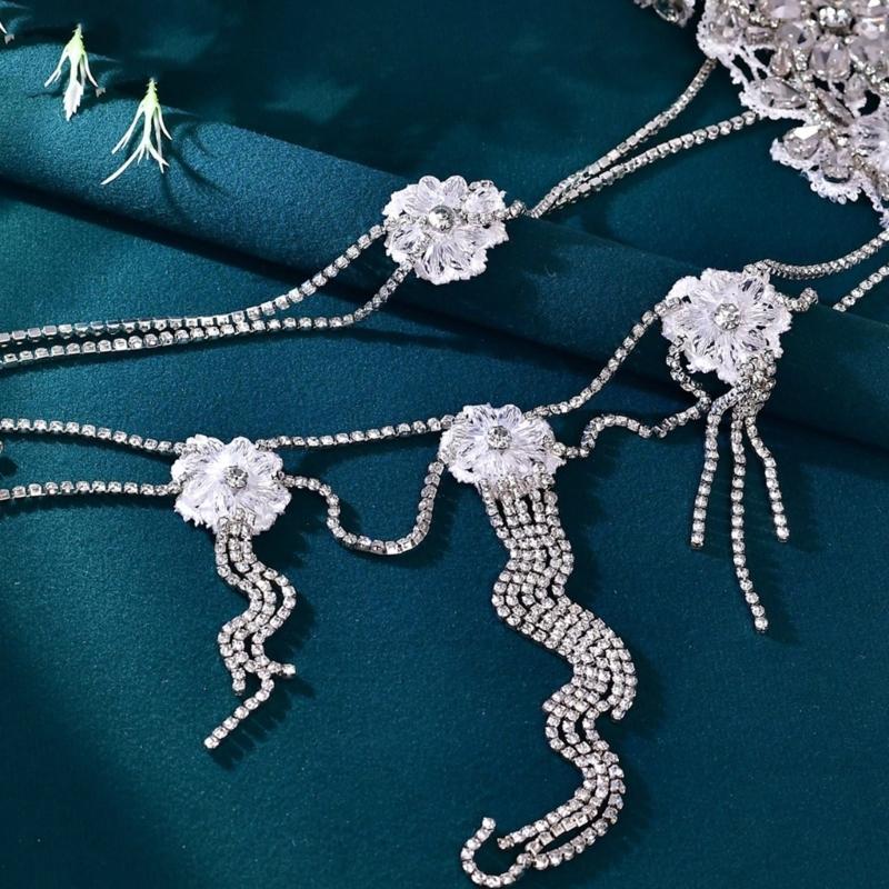 Elegant Rhinestones Fringe Shoulder Harness Body Jewelry For Women Wedding Party Beach Wear Detachable Versatile Fashion Accessory
