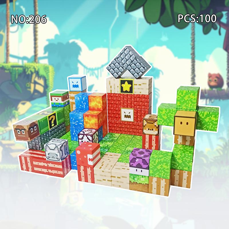 

Набор из 100 магнитных строительных блоков для приключений 2.3 * 2.3CM