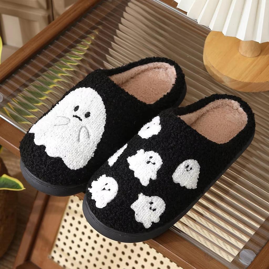 Slippers cotton slippers women winter christmas halloween cotton mop indoor home plush warm cotton slippers