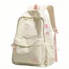 Schoolbag new retro fashion solid color printed backpack junior high school student schoolbag versatile large capacity lightweight travel backpack