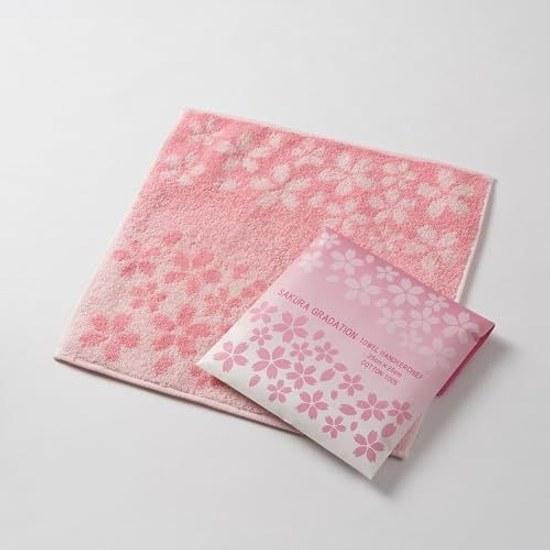 Imabari Towel Packaged Handkerchief SAGURA Sakura Gradation 25cm X Petit Gift Pattern Made Japan Celebration Return Cherry Blossom Pink Gentle Texture