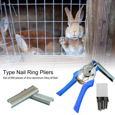 Anillo de Cerdo Pinza de Clip Tipo M Juego de Pinzas para Clavos Etiquetas de Red Trampas Jaula Abrazadera de Sujeción de Acero Herramientas de Instalación Para Valla de Malla de Alambre para Pájaros Pollo