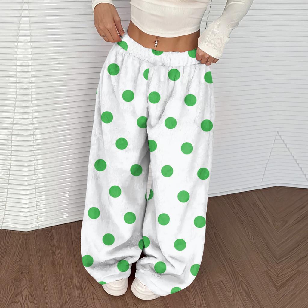 Women's Casual And Fashionable Printed Elastic Waist Loose Wide Leg Pants