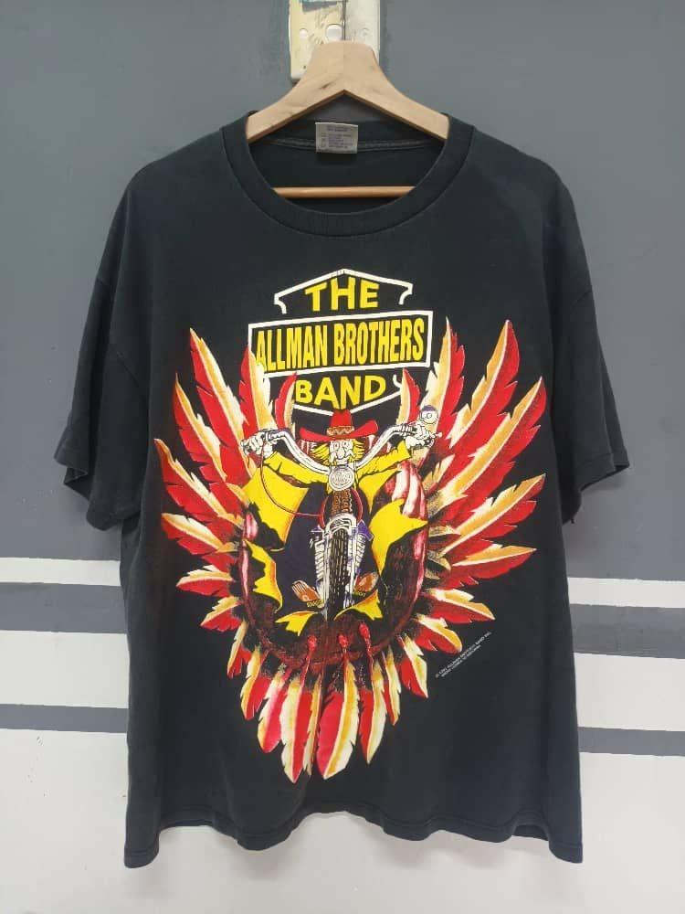 Vintage 1992 The Allman Brothers Band Tour Black Unisex Tshirt S-5XL WA1197 Unisex T-Shirt L