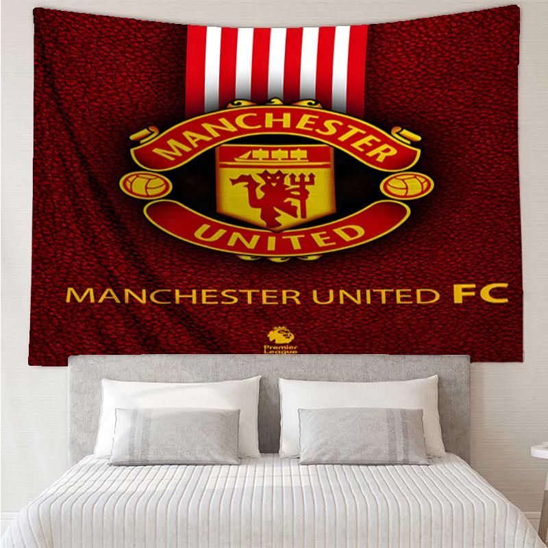 Manchester United Crest Printed Tapestry, for Bedroom,Livingroom, dormitory, Large Wall Decor, Fabric Decor Fan Birthday Gifts