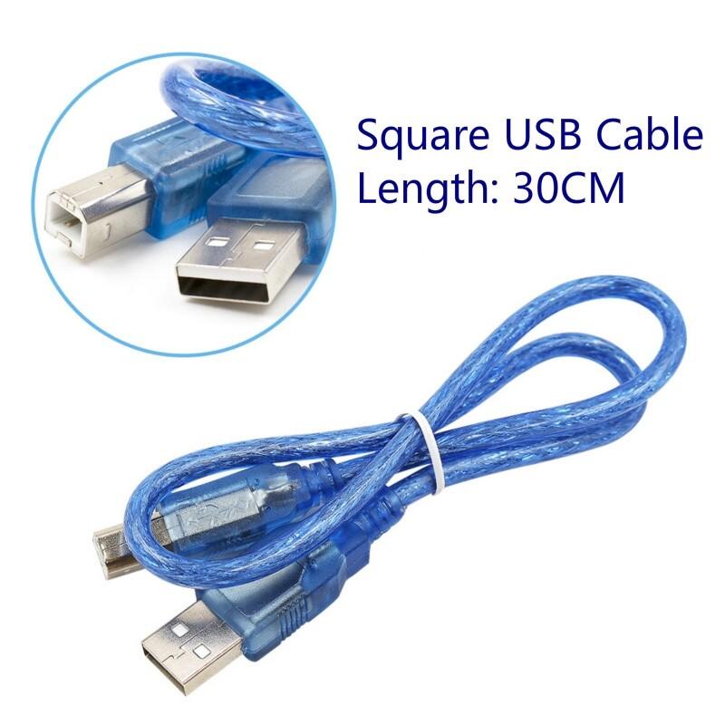 Mini / Micro / Square USB Cable for Arduino for UNO R3,Mega 2560,Nano,Due R3,Leonardo,Pro micro,Pro Mini Board 30CM
